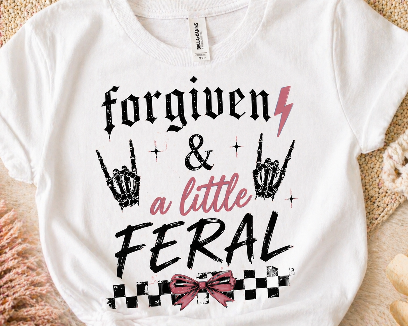 Forgiven & A Little Feral Toddler Shirt | Christian Toddler Tee | Matching Mommy and Me Shirt | Faith Based Kids Shirt | Bella Canvas Toddler T-Shirt
