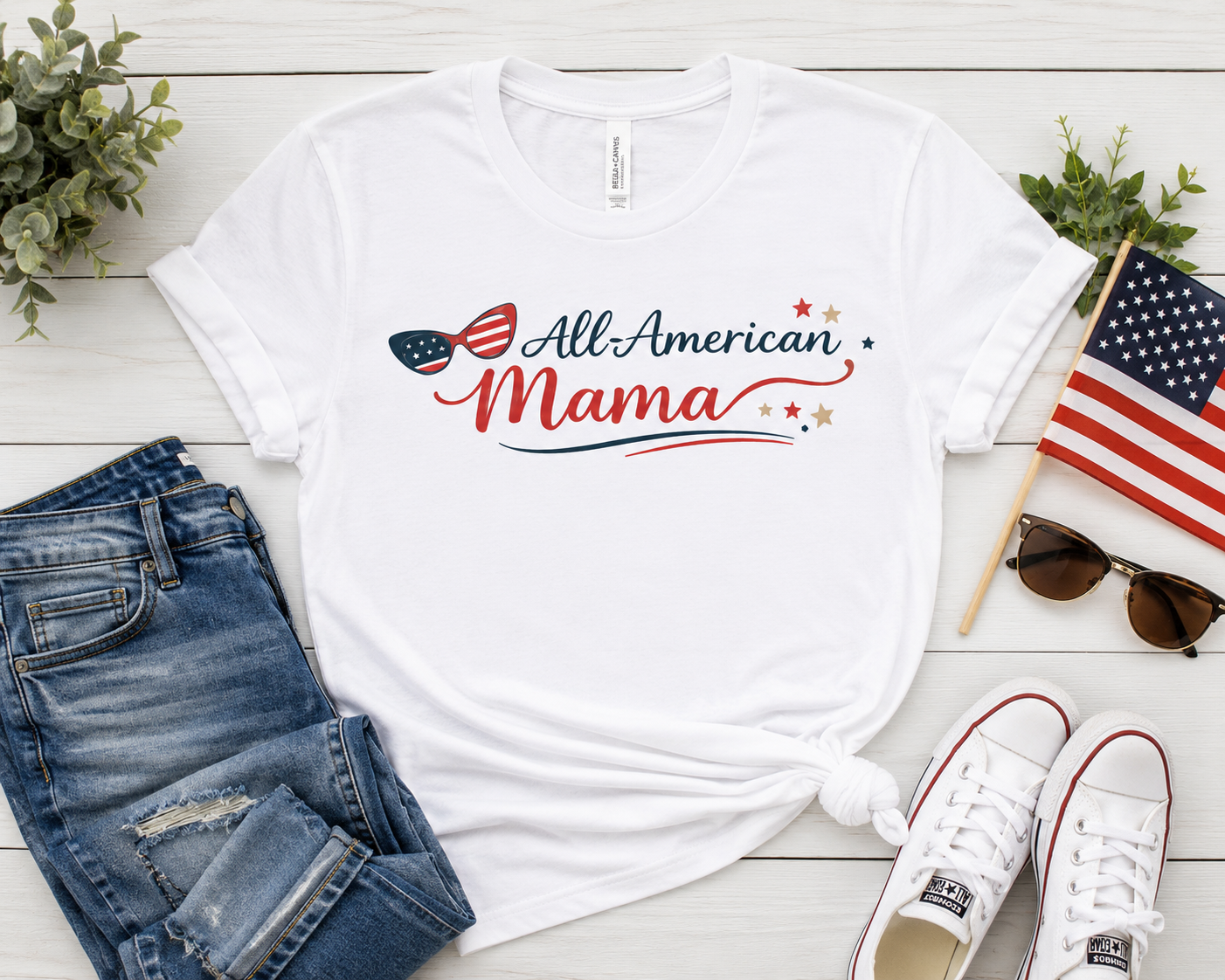 All-American Mama™ Bella+Canvas Tee