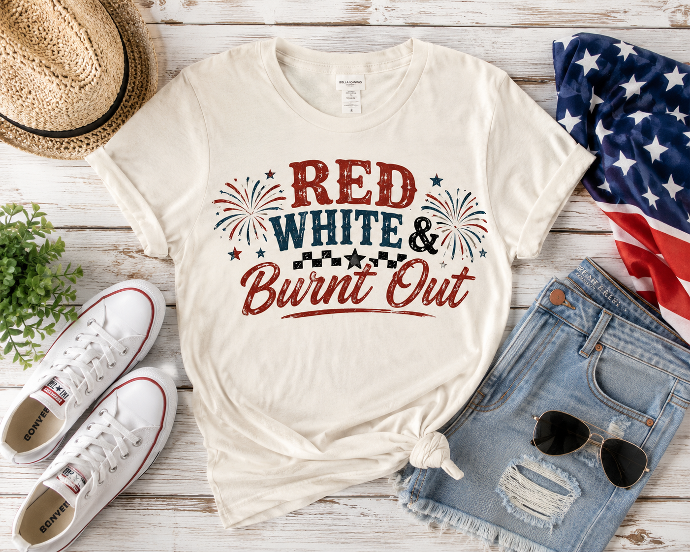 Red White & Burnt Out™ Bella+Canvas Tee