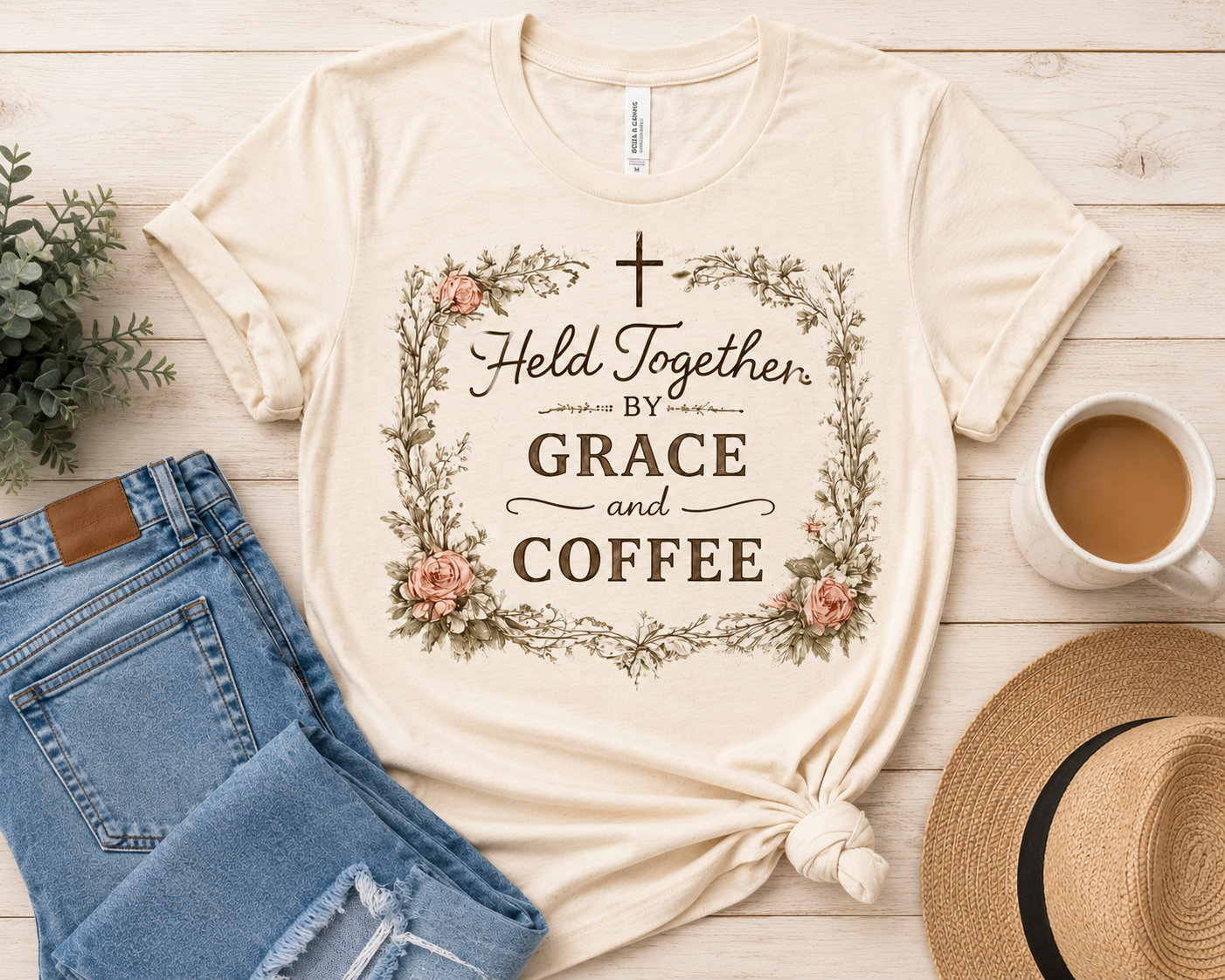 Held Together by Grace & Coffee Tee