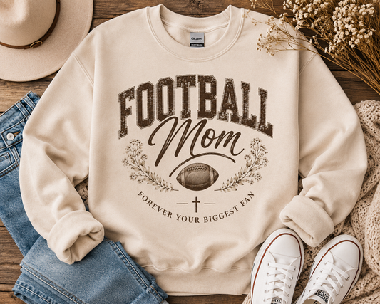 Football Mom Sweatshirt | Forever Your Biggest Fan Crewneck | Gildan Football Mom Sweatshirt | Game Day Sweatshirt | Football Mom Gift