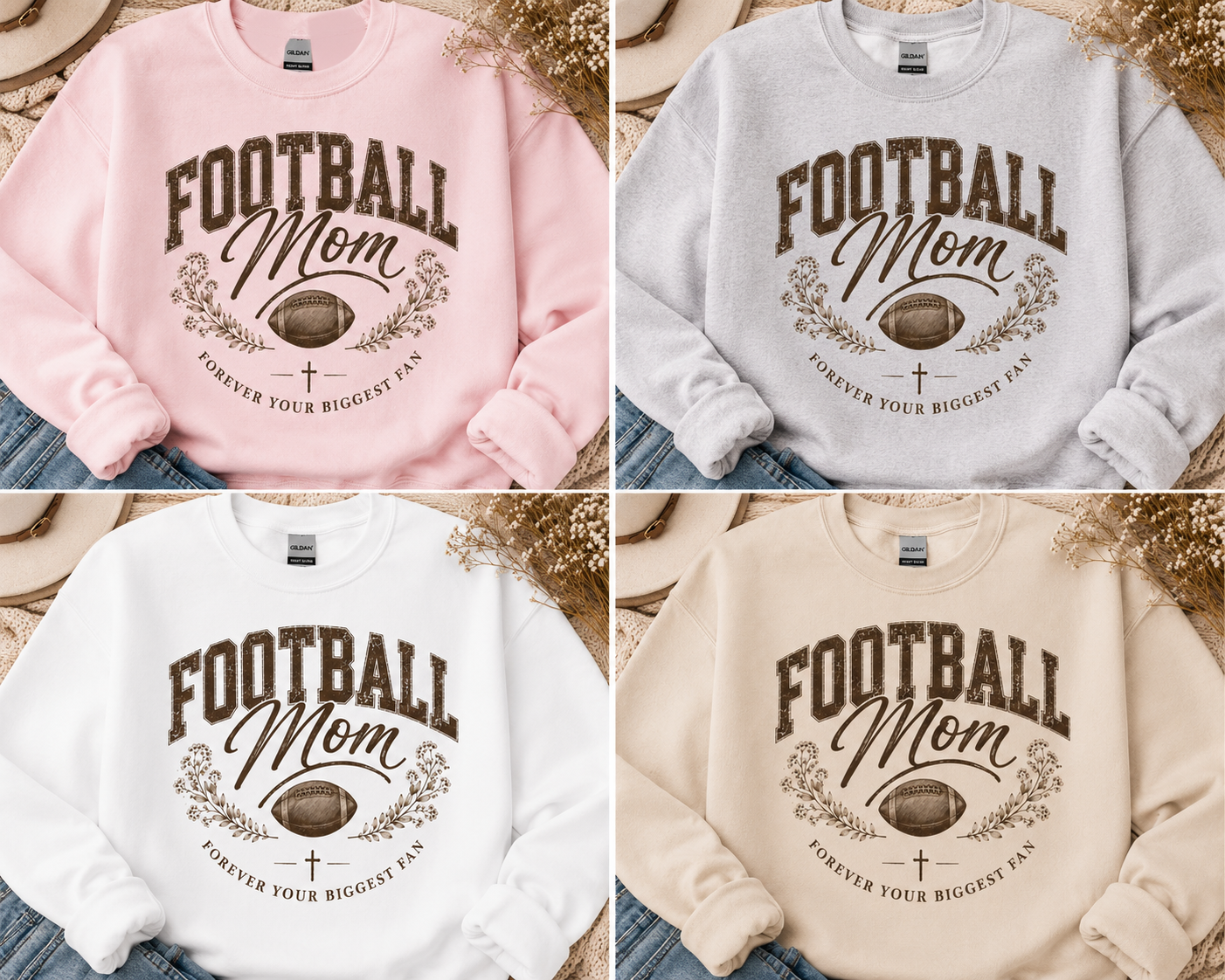Football Mom Sweatshirt | Forever Your Biggest Fan Crewneck | Gildan Football Mom Sweatshirt | Game Day Sweatshirt | Football Mom Gift