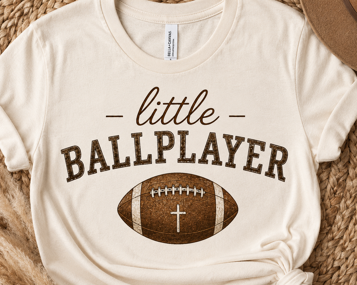Little Ballplayer Shirt | Toddler Football Shirt | Boys Football Tee | Christian Football Kid Shirt | Bella+Canvas Youth Game Day Tee