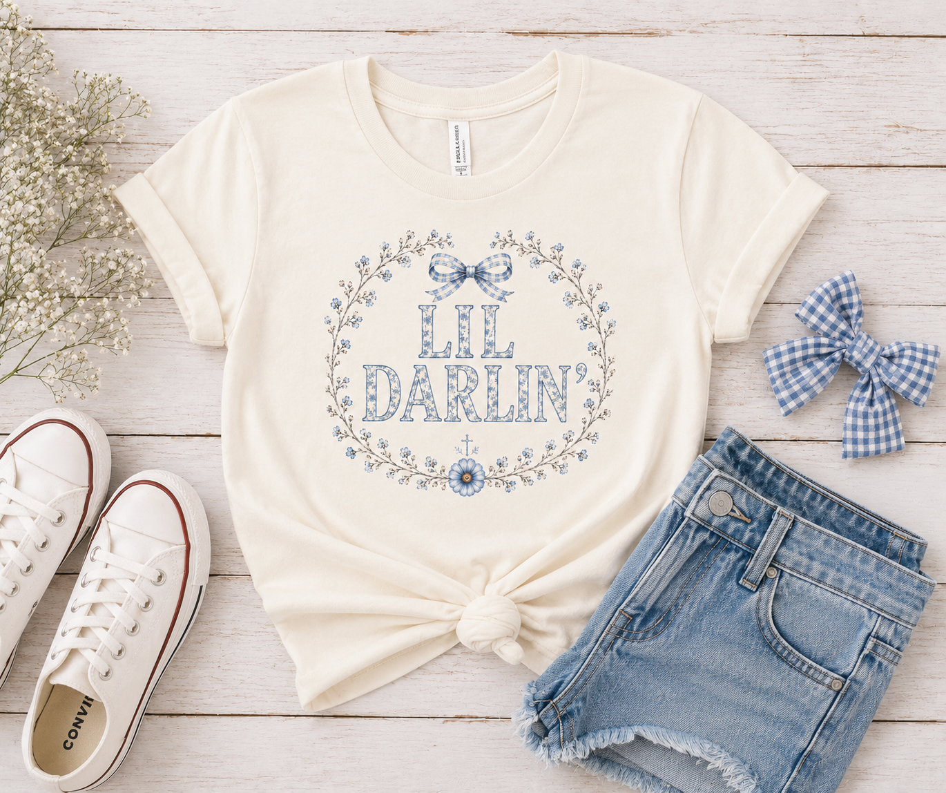 Toddler Lil Darlin’ Floral Bow Tee
