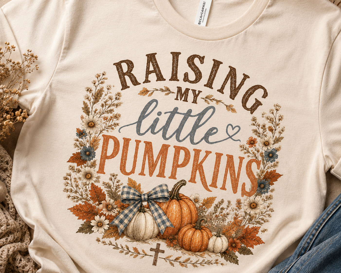 Raising My Little Pumpkins Fall Mom T-Shirt