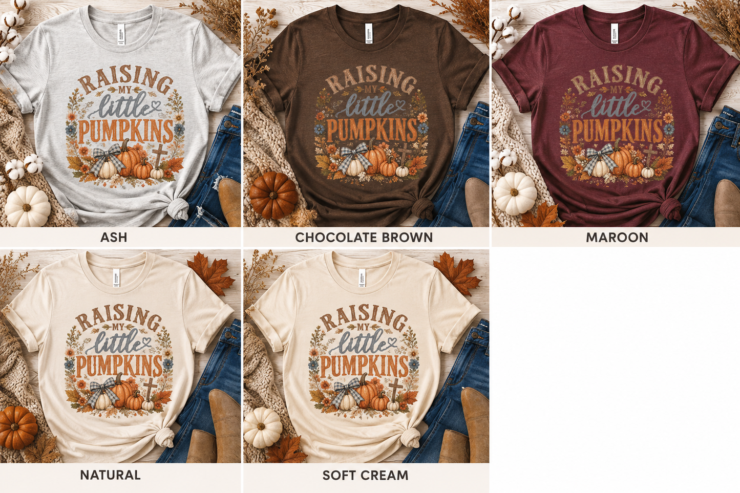 Raising My Little Pumpkins Fall Mom T-Shirt