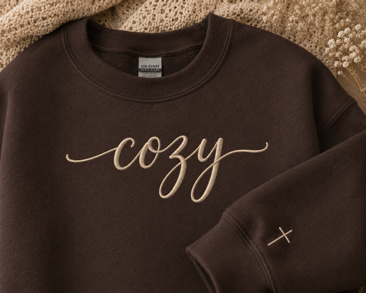 Cozy Embroidered Sweatshirt | Christian Crewneck 🤎