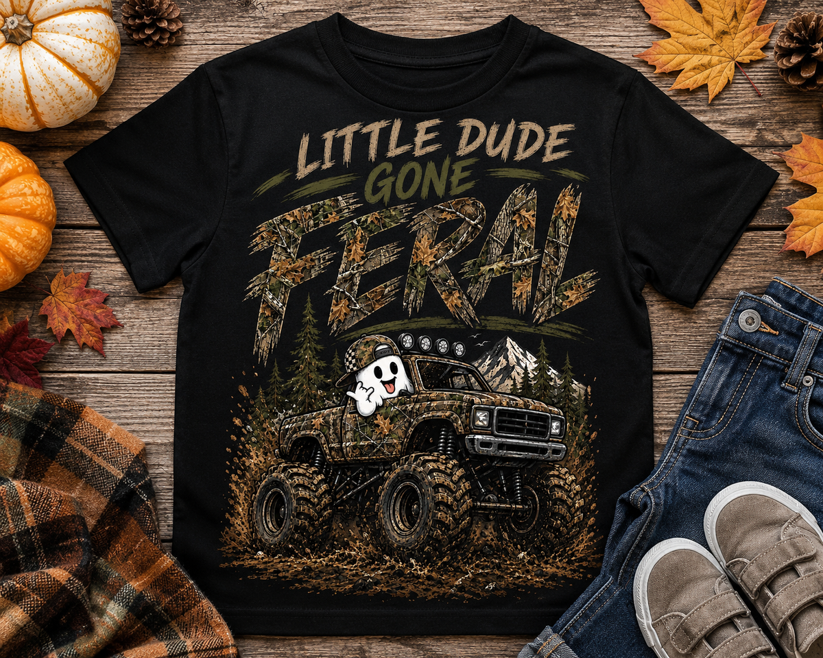 Little Dude Gone Feral Toddler Shirt | Boys Fall Halloween Tee
