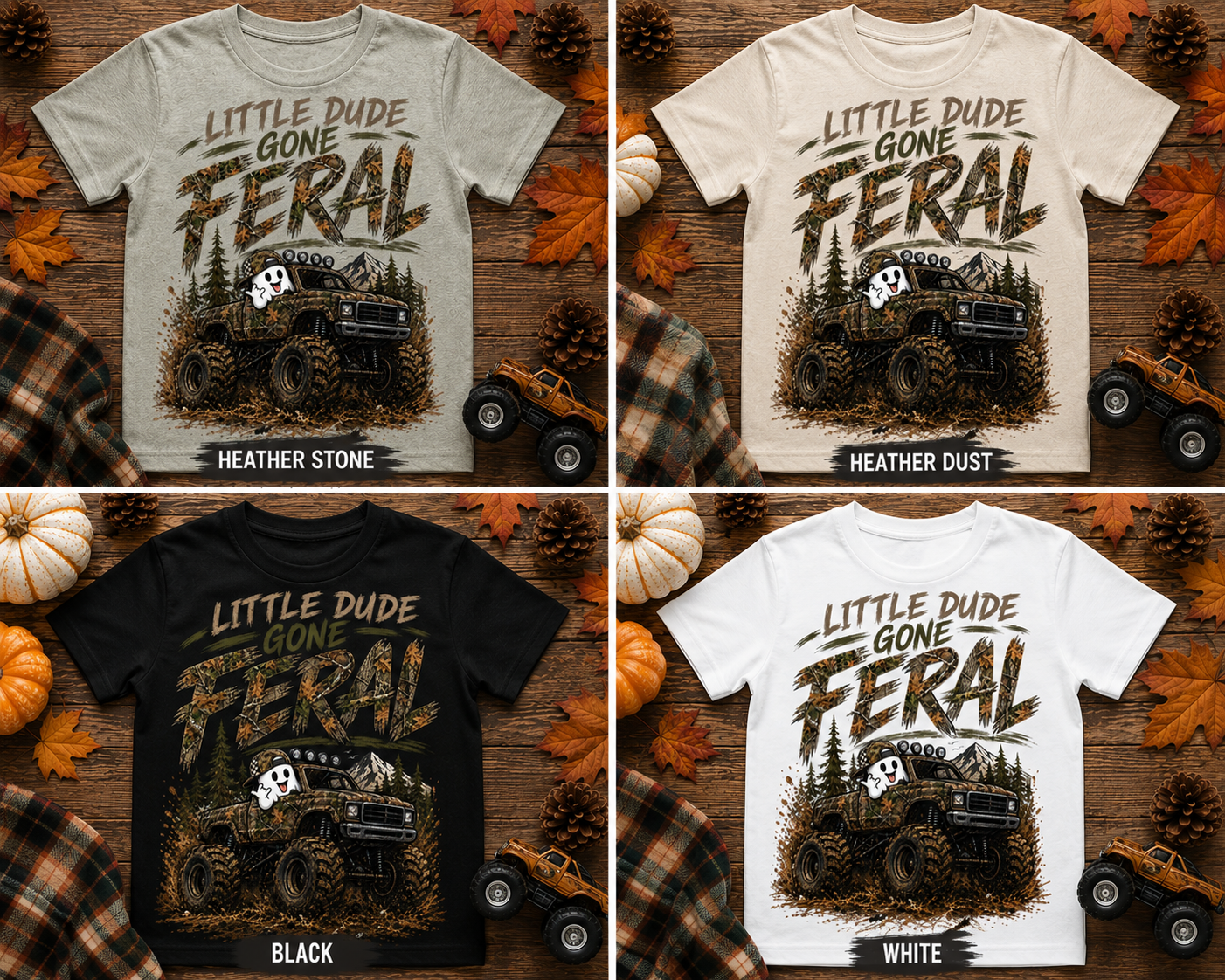 Little Dude Gone Feral Toddler Shirt | Boys Fall Halloween Tee