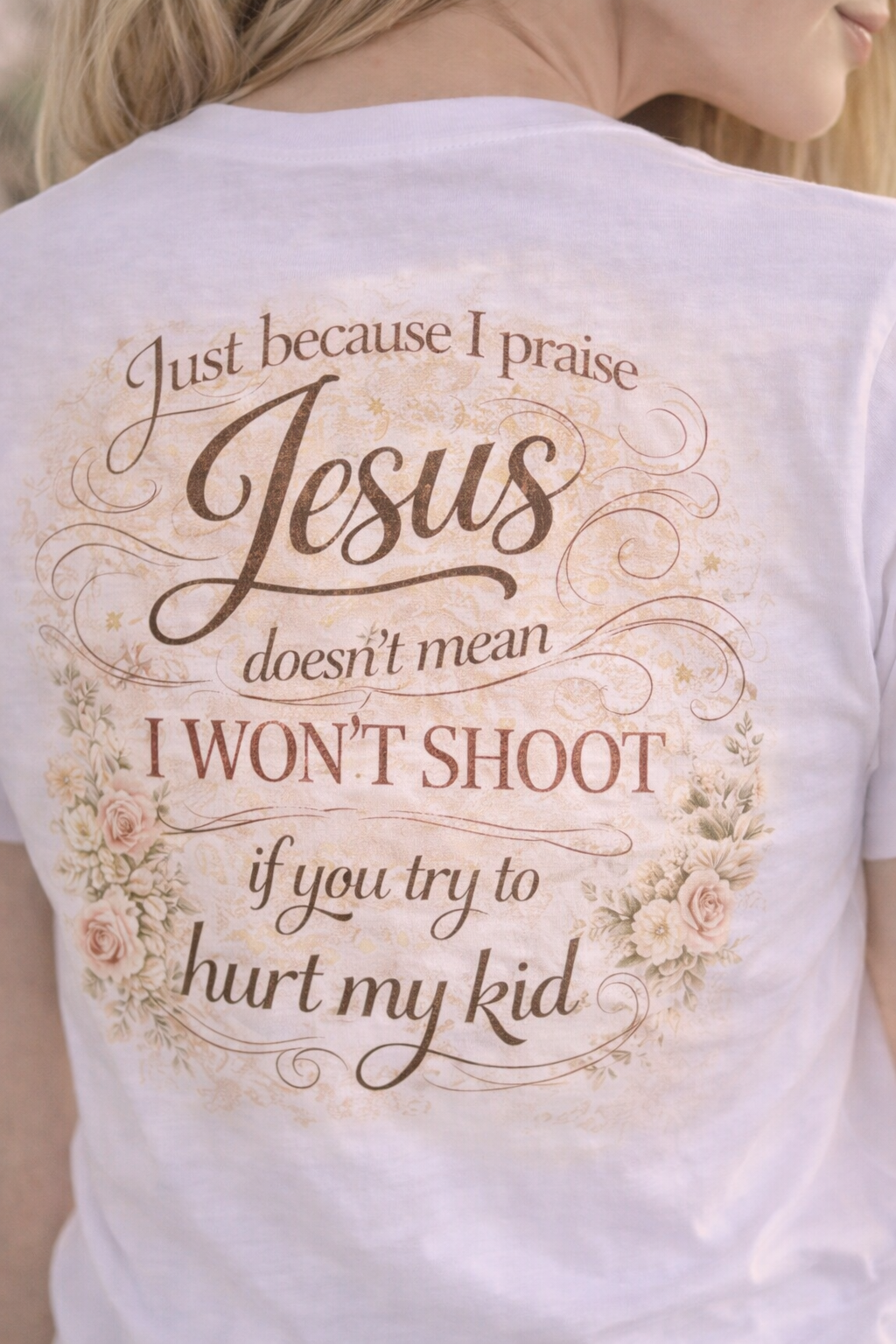 Christian Mama Shirt Front and Back Design | Floral Cross Shirt | Faith Based Women’s Tee | Bella Canvas Style Shirt | Religious Gift for Mom