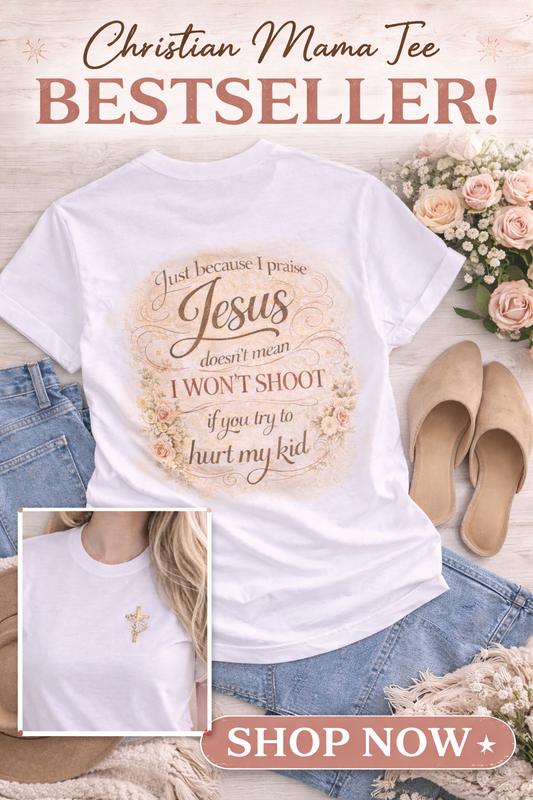 Christian Mama Shirt Front and Back Design | Floral Cross Shirt | Faith Based Women’s Tee | Bella Canvas Style Shirt | Religious Gift for Mom