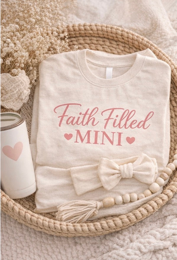 Mama Faith Filled Mama Tee – Soft Christian Mom Shirt, Neutral Aesthetic Boutique T-Shirt