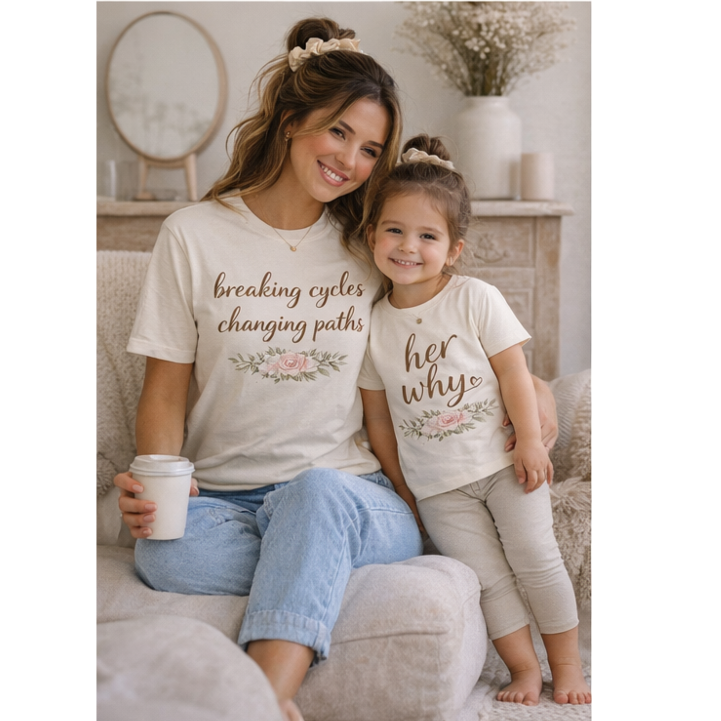 Mini Her Why Toddler Shirt | Matching Mommy and Me Outfit | Faith Based Toddler Tee | Christian Mom Gift | Mommy and Me Shirts