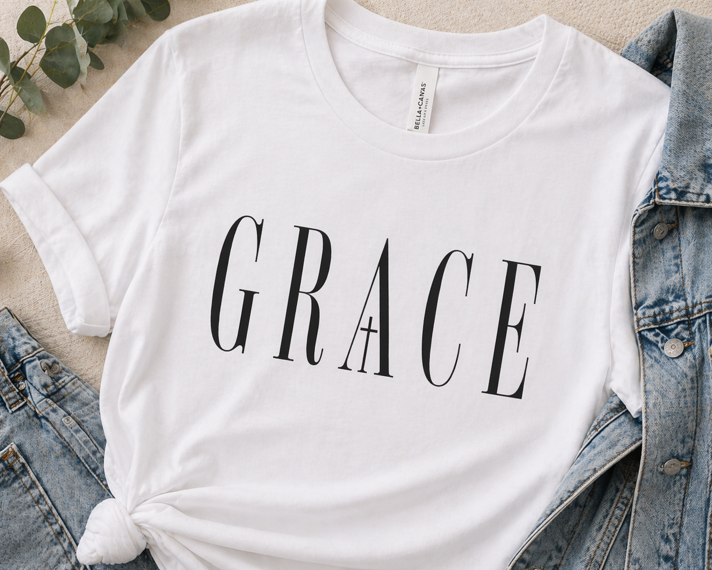 GRACE Bella Canvas Tee – Faith-Based Minimalist Shirt