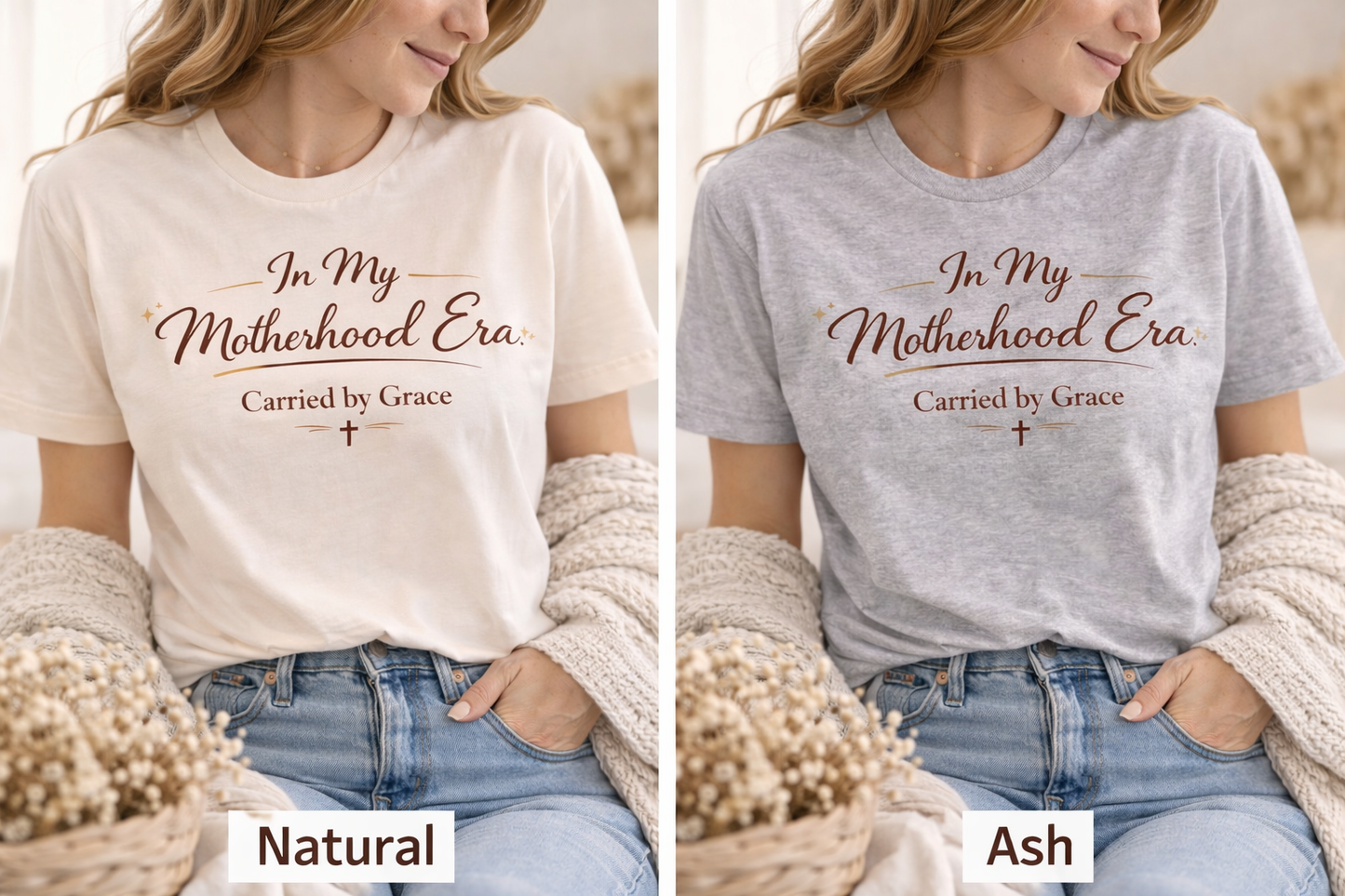 In My Motherhood Era Shirt – Christian Mom Shirt, Faith Based Mother’s Day Gift, Carried by Grace Tee, Mom Life T-Shirt