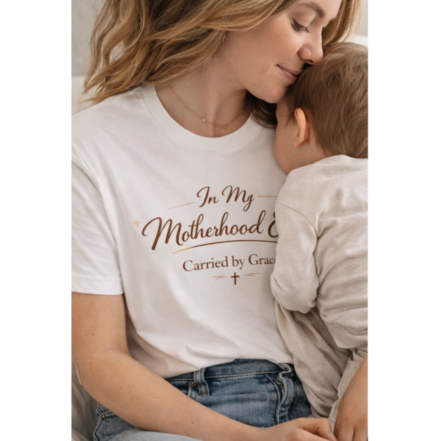 In My Motherhood Era Shirt – Christian Mom Shirt, Faith Based Mother’s Day Gift, Carried by Grace Tee, Mom Life T-Shirt