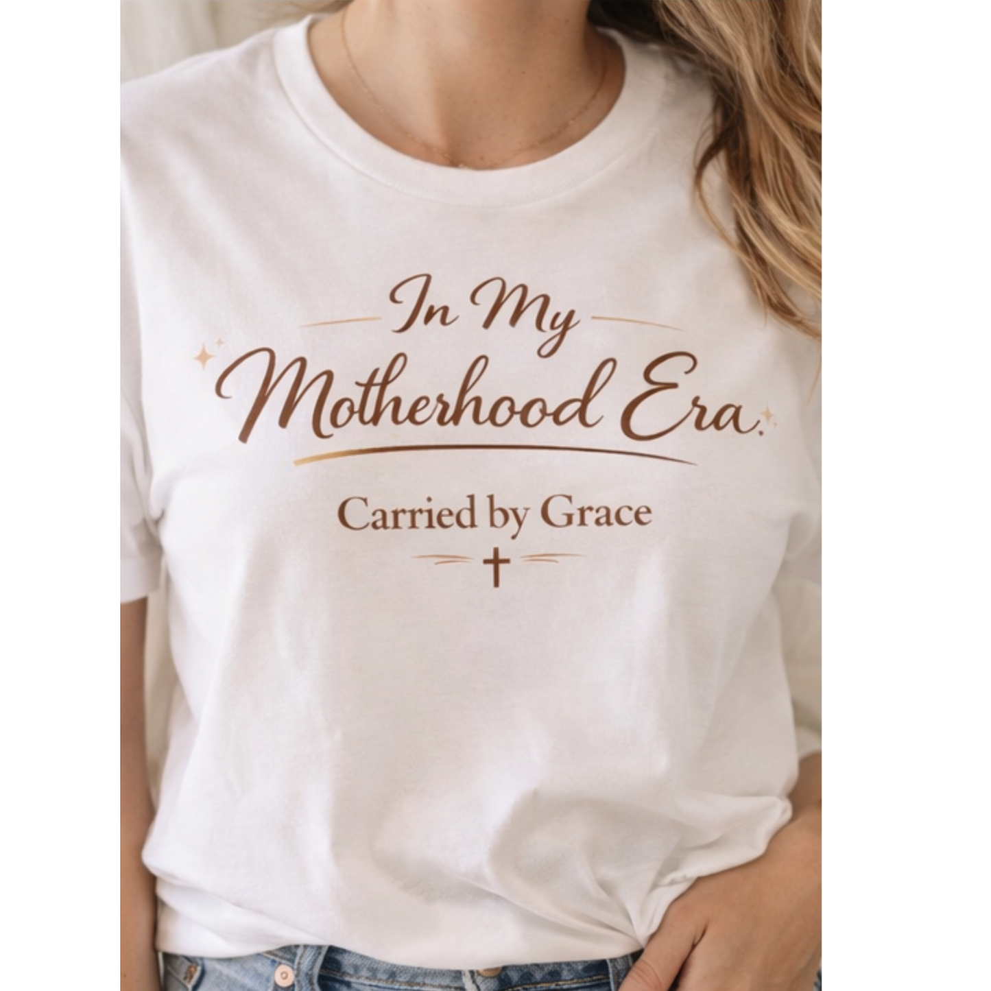 In My Motherhood Era Shirt – Christian Mom Shirt, Faith Based Mother’s Day Gift, Carried by Grace Tee, Mom Life T-Shirt
