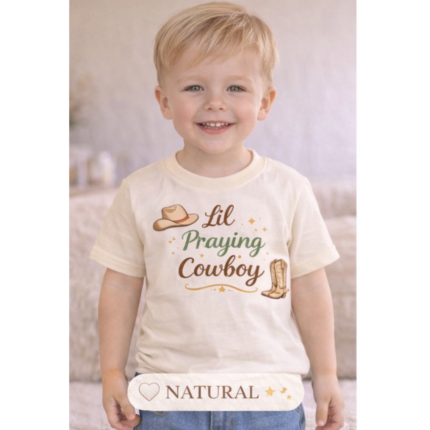 Mini Lil Praying Cowboy Shirt | Christian Toddler Shirt | Faith Based Kids Tee | Cowboy Baby Shirt | Western Christian Toddler Tee | Little Boy Girl Church Shirt