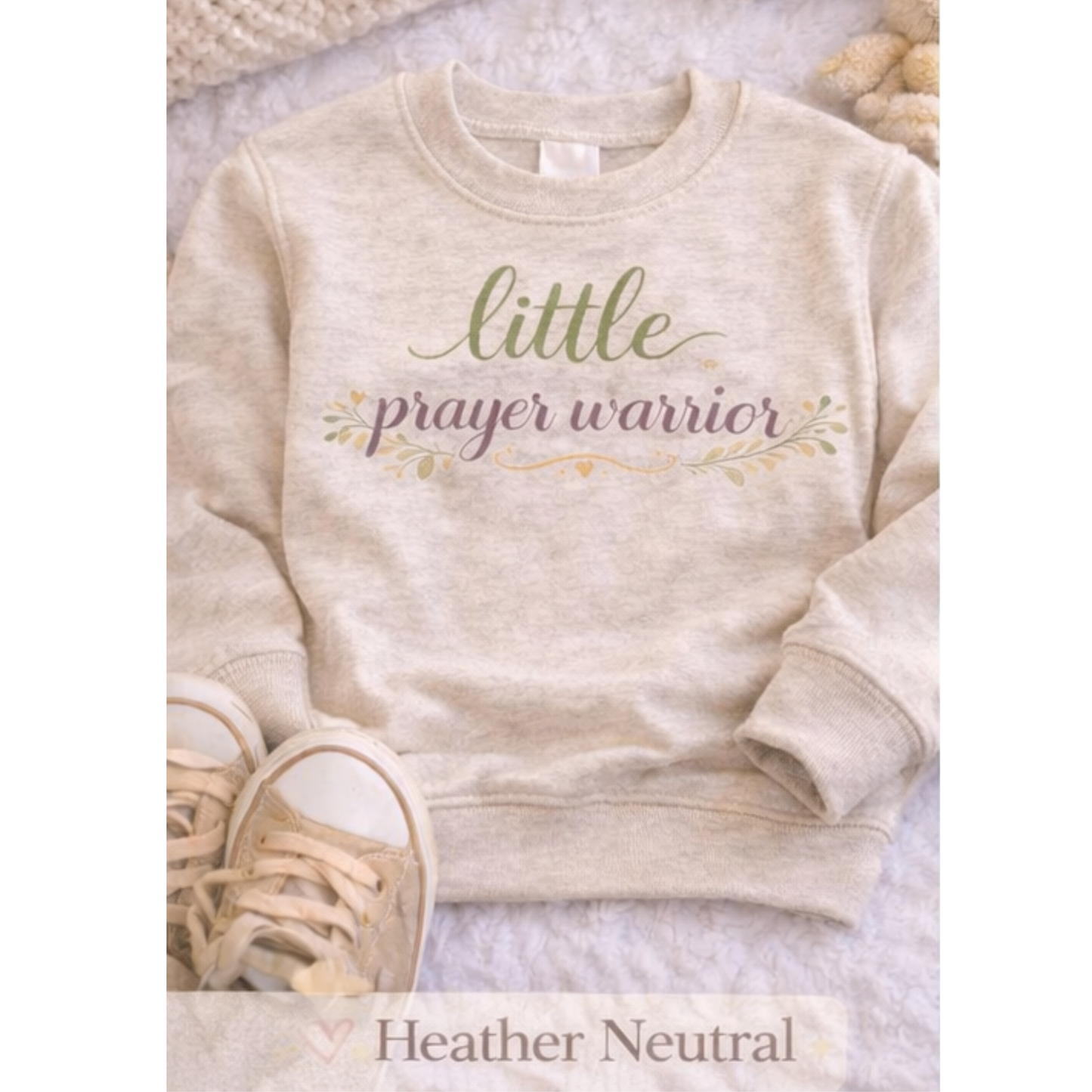 Mini Little Prayer Warrior Toddler Sweatshirt | Christian Kids Sweatshirt | Faith-Based Toddler Crewneck | Religious Baby Gift | Matching Mommy and Me