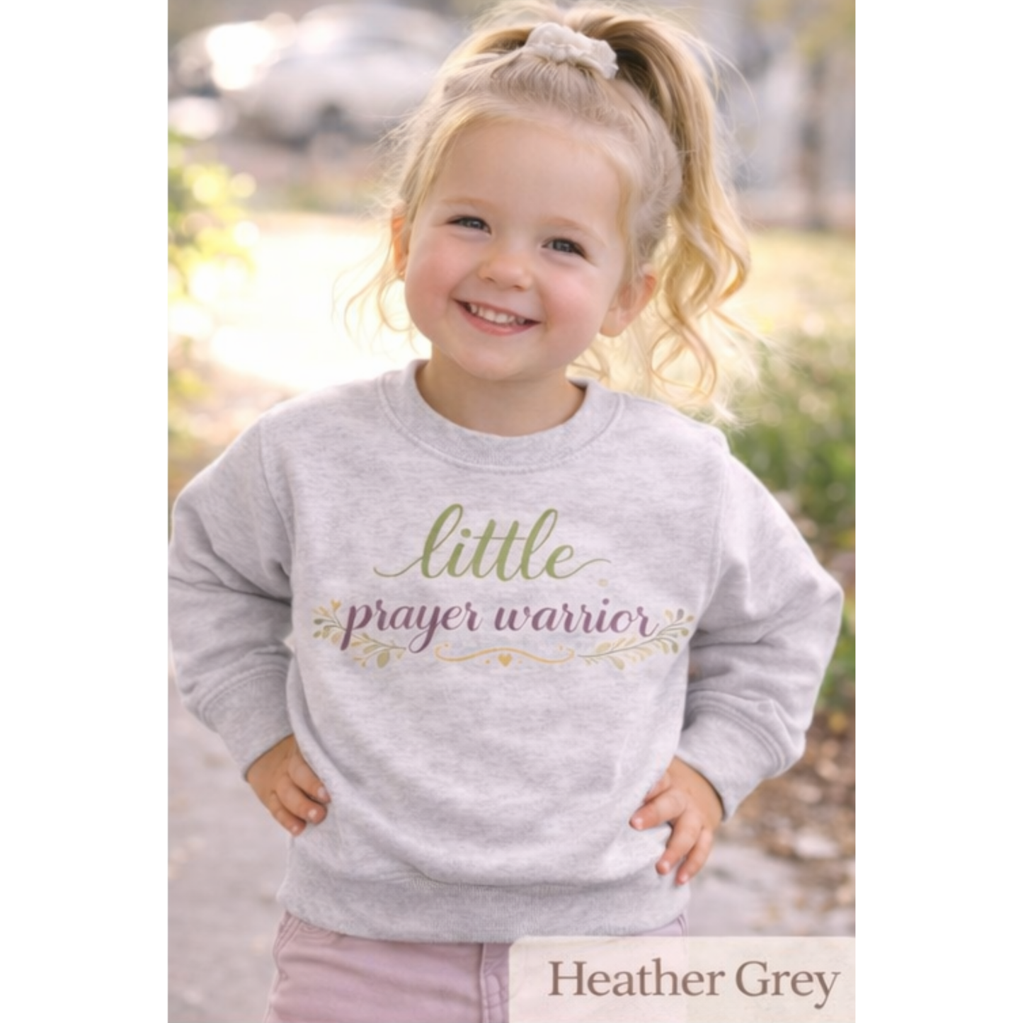 Mini Little Prayer Warrior Toddler Sweatshirt | Christian Kids Sweatshirt | Faith-Based Toddler Crewneck | Religious Baby Gift | Matching Mommy and Me