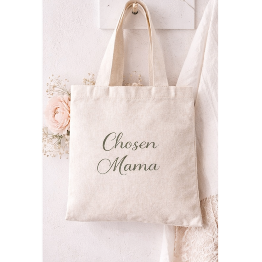 Chosen Mama Tote Bag | Faith-Based Mom Bag | Christian Motherhood Gift | Aesthetic Canvas Tote for Moms