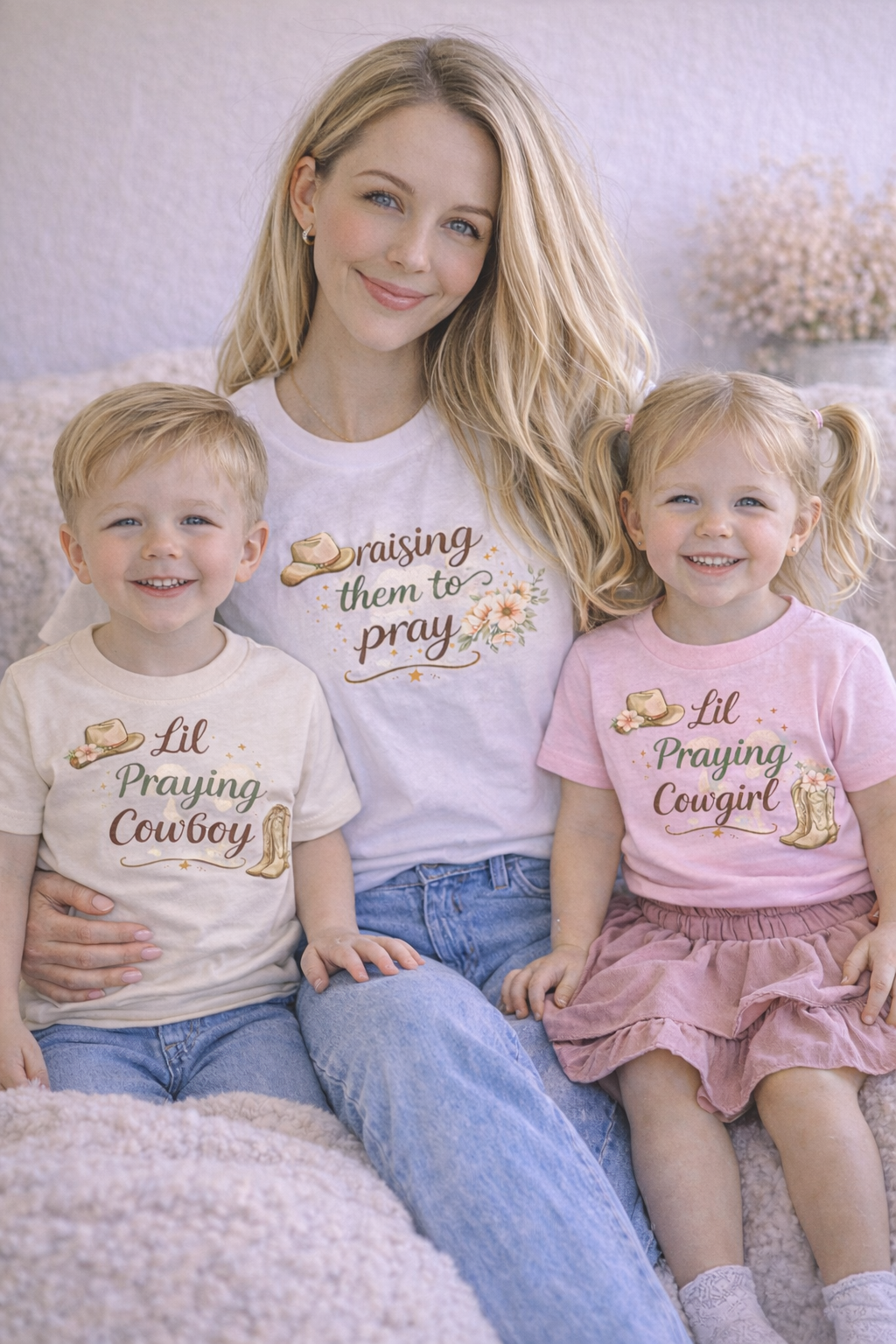 Mini Lil Praying Cowboy Shirt | Christian Toddler Shirt | Faith Based Kids Tee | Cowboy Baby Shirt | Western Christian Toddler Tee | Little Boy Girl Church Shirt