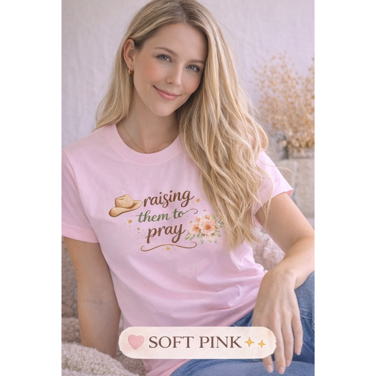 Mama Christian Mama Shirt | Raising Them to Pray Shirt | Faith Based Mom Tee | Bella Canvas Women’s T-Shirt | Western Christian Shirt | Religious Mom Gift