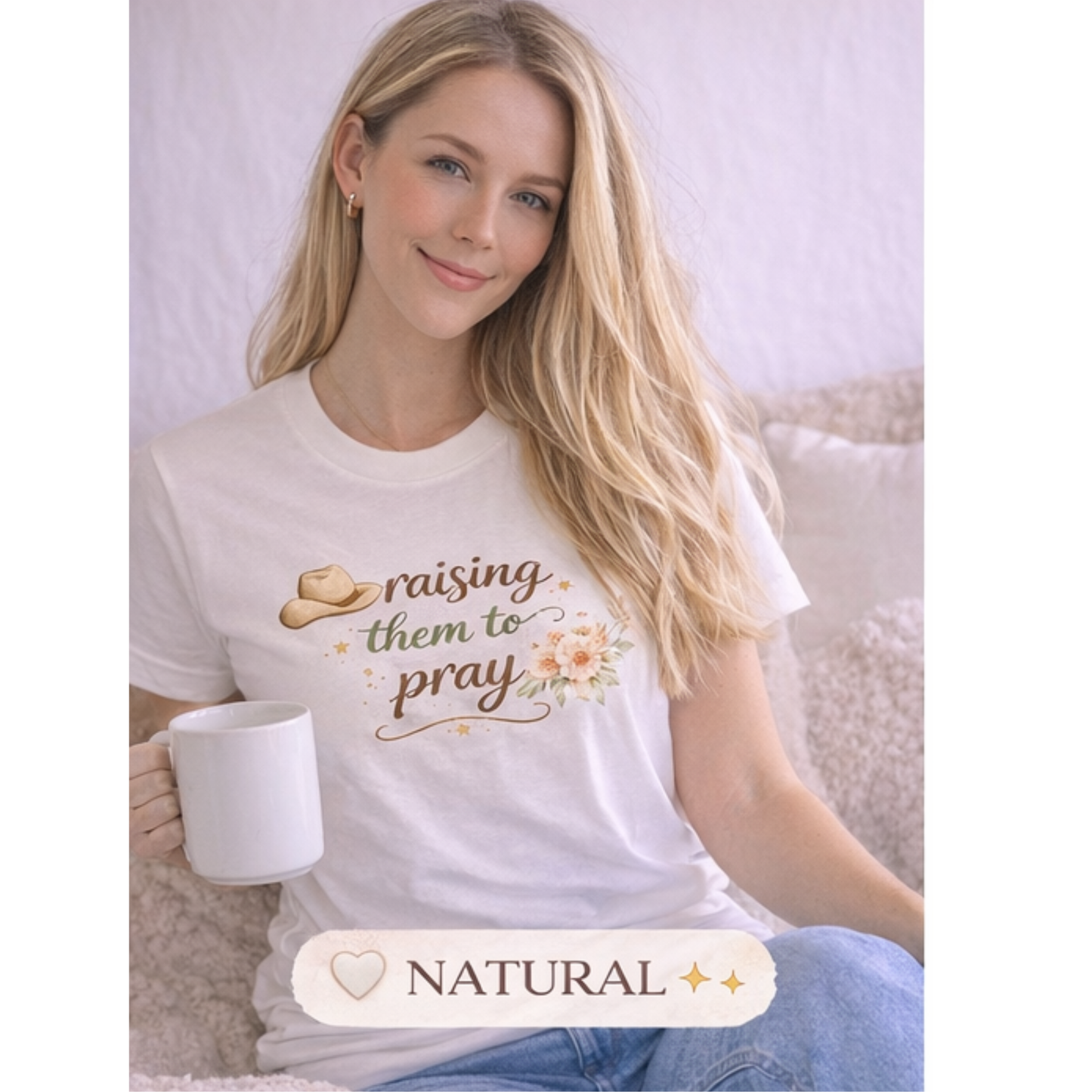 Mama Christian Mama Shirt | Raising Them to Pray Shirt | Faith Based Mom Tee | Bella Canvas Women’s T-Shirt | Western Christian Shirt | Religious Mom Gift