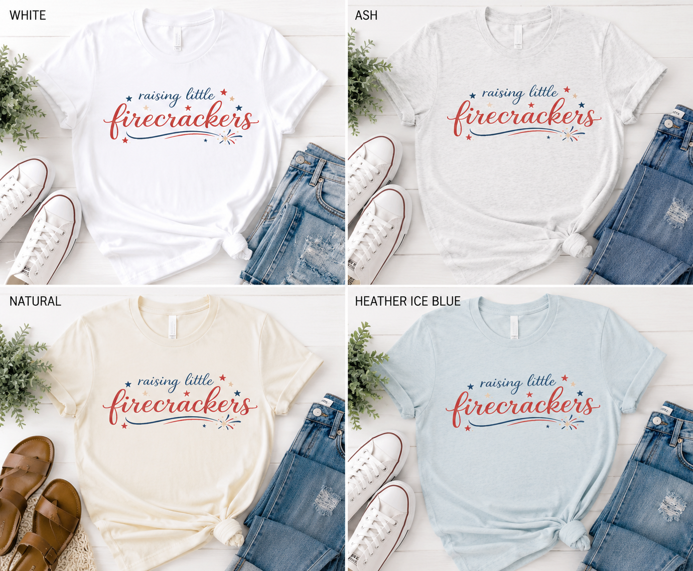 Mama Raising Little Firecrackers™ Bella+Canvas Tee