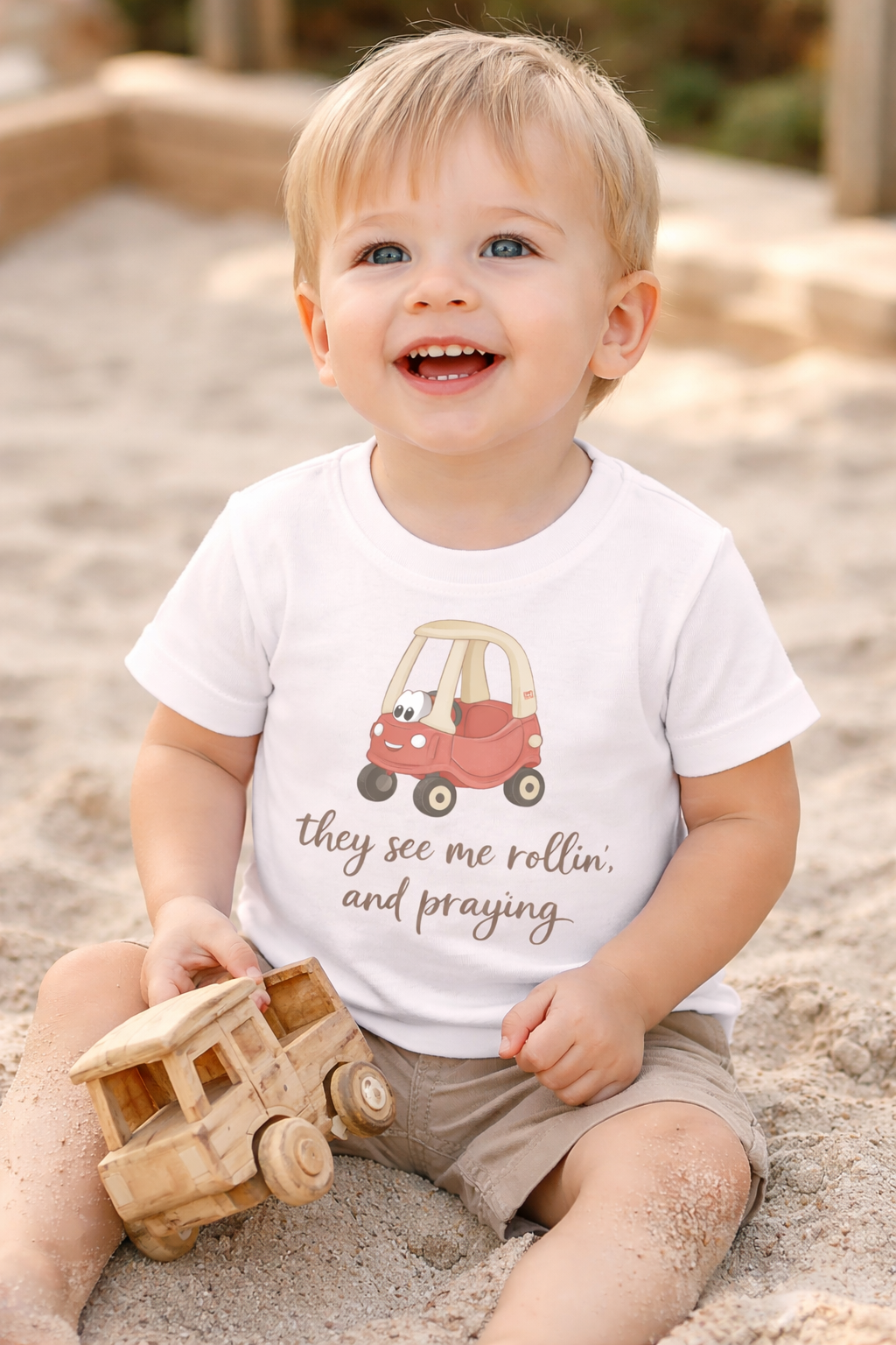 Mini They See Me Rollin’ & Prayin’ Toddler Shirt | Faith Based Kids Tee | Cute Christian Toddler Outfit