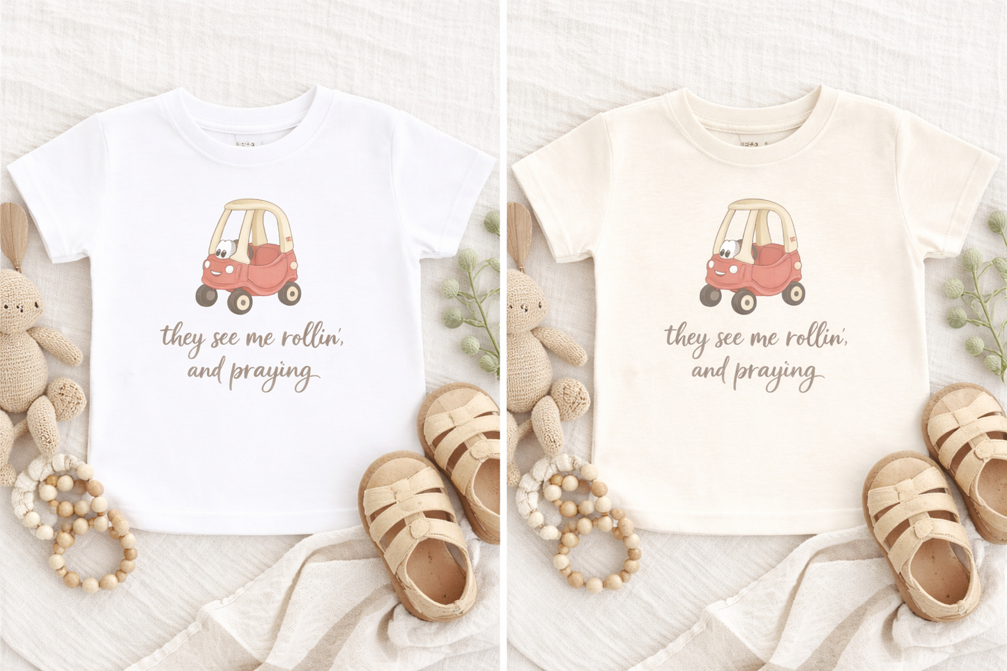 Mini They See Me Rollin’ & Prayin’ Toddler Shirt | Faith Based Kids Tee | Cute Christian Toddler Outfit